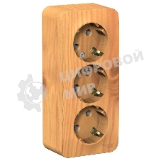 Розетка 3-м ОП Blanca 16А 250В без шторок с заземл. изол. пласт. ясень SchE BLNRA010315