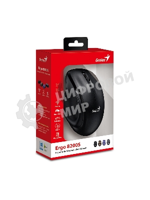 Мышь беспроводная Genius Ergo 8200S черный, 1200 dpi, радиоканал, USB, кнопки - 5