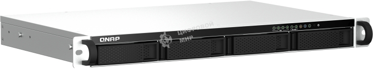 Сетевое хранилище SMB QNAP TS-464eU-8G NAS 4 HDD trays, rackmount 1U, 1 PSU. 4-core Intel Celeron N5105/N5095 2.0-2.9 GHz, 8 Gb RAM, 2x2.5GbE, 2xUSB 3.2 Gen 2 (10Gbps), 2xUSB 2.0, 1xHDMI, 2xM.2 PCIe Gen 3 x1 slots, W/o rail kit RAIL-B02