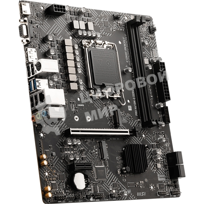 Материнская плата MSI PRO H610M-G, LGA 1700, Intel H610, 2xDDR5, 4xSATA, 1xM.2, 1xPCIe 4.0 x16, 1xPCIe 3.0 x1, 1xHDMI, 1xDP, 1xVGA, 1xRJ45 1Gb, 2xUSB-A 3.2 Gen 1, 4xUSB-A 2.0, 3x3.5мм, 7.1, mATX