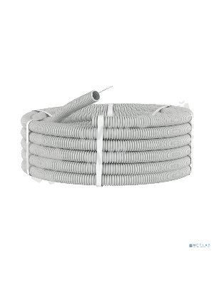 Труба гофрированная ПВХ d25 мм с протяж. сер. (уп. 25 м) ДКС 9192525