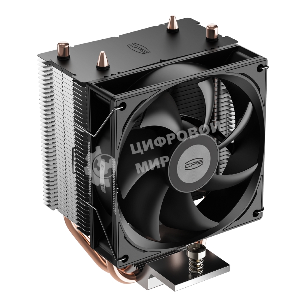 Кулер для процессора PCCooler R200 S115X/1200/1700/AM4/AM5 (TDP 110W, 90мм Non LED Fan, 2 тепловые трубки 6мм, 2200RPM, 28,3dBa)