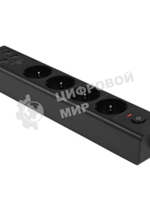 Сетевой фильтр Cablexpert Exnovo EXN-4-U4-W-2, 4 р, 16А, 4хUSB, 3.4A, 2 м, ур.защиты 4+, белый, коробка