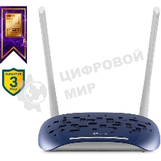 Маршрутизатор TP-Link VDSL/ADSL 300Mbps Wi-Fi VDSL/ADSL Modem Router,  802.11b/g/n, 300Mbps at 2.4GHz, 4 FE LAN ports, 2 fixed antennas, Clound Support, with VDSL splitter, Annex A/B