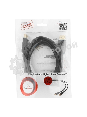 Кабель DisplayPort Gembird, 1.8м, 20M/20M, черный, экран, пакет