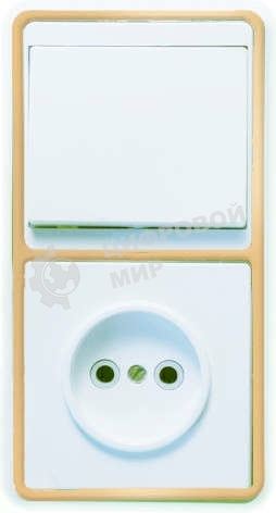Блок Кунцево-Электро БКВР-037 Бэлла (1-кл. выкл. + розетка) зол.