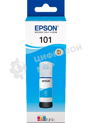 Картридж струйный Epson L101 C13T03V24A синий (70мл) для Epson L4150/L4160/L6160/L6170/L6190