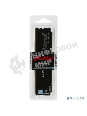 Оперативная память Kingston Fury Beast, DDR5, 16GB (1x16 GB), 5200 MHz, CL40, DIMM, с радиатором, черный
