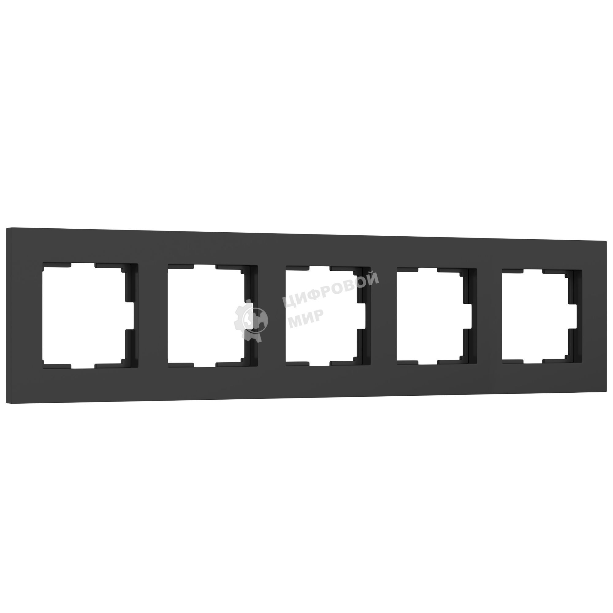 Рамка на 5 постов Slab (черный софт) W0052908