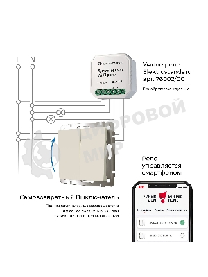 Выключатель двухклавишный с самовозвратом (слоновая кость)