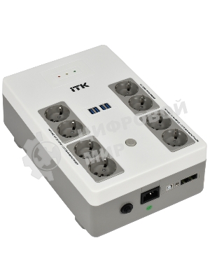 Источник бесперебойного питания ITK Electra EST8-800VA-1-001-L / 800 ВА / 480 Вт / 8 x CEE 7 (евророзетка)