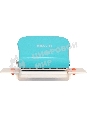 Дырокол Kw-Trio 099H9, до 5 листов, пластик бирюзовый, отверстий: 6