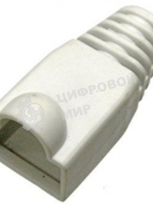 Защитные колпачки для кабеля 6,0мм cat.5, на соединение коннектора с кабелем, белый, 100 шт. в пчк