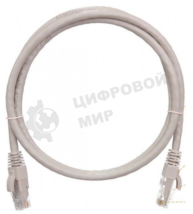 Патч-корд Lanmaster LAN-PC45/U6-2.0-GY вилка RJ-45-вилка RJ-45 кат.6 2м серый LSZH