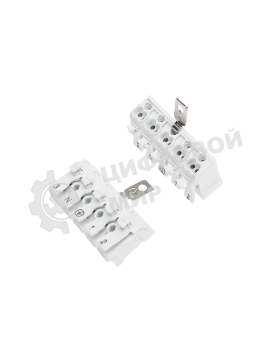 Клемма пружинная соединительная Rexant КСП 5-полюсная с заземлением и с монтажными ножками (50 шт./уп.)