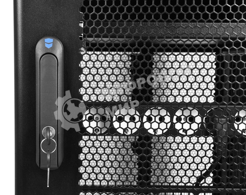 Шкаф серв. ПРОФ нап. 42U (600x1000) дверь перфорированная 2 шт., цвет черный, в сборе (ШТК-СП-42.6.10-44АА-9005) (1 коробка)