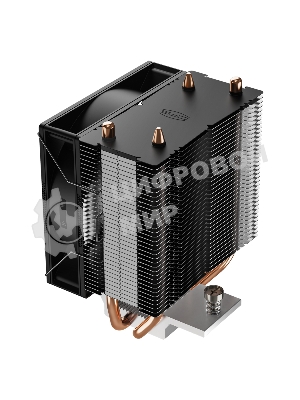 Кулер для процессора PCCooler R200 S115X/1200/1700/AM4/AM5 (TDP 110W, 90мм Non LED Fan, 2 тепловые трубки 6мм, 2200RPM, 28,3dBa)