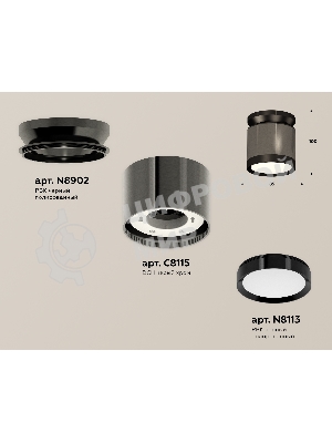 Светильник Ambrella Light XS8115010 DCH/PBK черный хром/черный полированный GX53 (N8902, C8115, N8113)