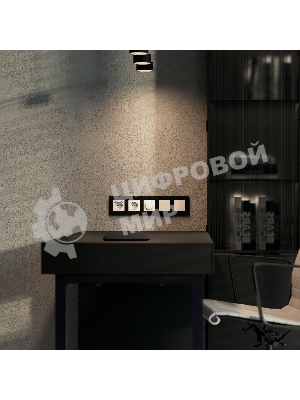 Рамка на 5 постов Slab (черный софт) W0052908