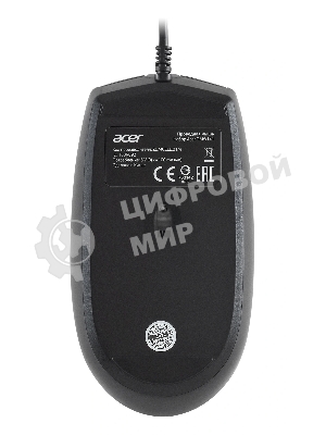 Комплект клавиатура+мышь Acer OMW141 проводной, USB, 1200 DPI, чёрный