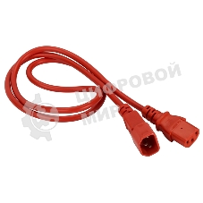 Шнур питания Lanmaster C13-C14, 3х0.75, 220В, 10А, красный, 5 метров