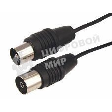 ВЧ кабель Rexant, ТВ гнездо - ТВ штекер, длина 1,5 метра, чeрный