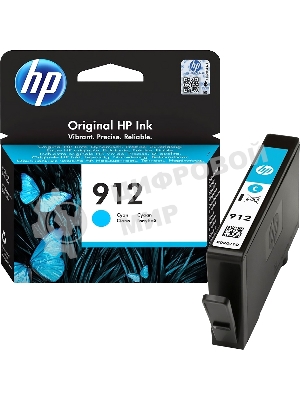 Картридж струйный HP 912 3YL77AE голубой (315стр.) для HP OfficeJet 801x/802x