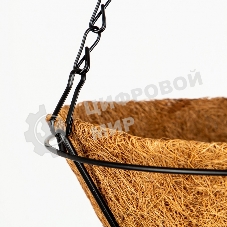 Кашпо подвесное Palisad с вкладышем из коковиты, конус, диаметр 25 см