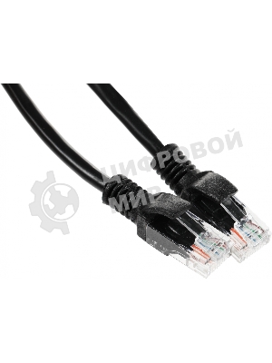 Патч-корд UTP Cablexpert PP12-3M/BK 5e, 3м, литой, многожильный, черный