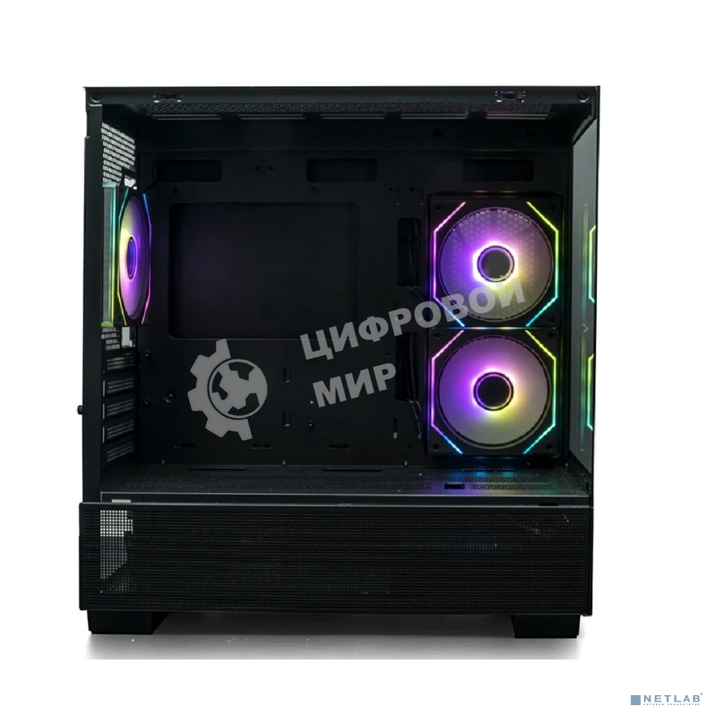 Компьютерный корпус XASTRA Q500M 3ARGb-C10 Black mATX/Aquarium/Screewless/ 3x120мм ARGb PWM FM fans/Argb+PWM HUB 10port/ Q500M-3FM12A-C10