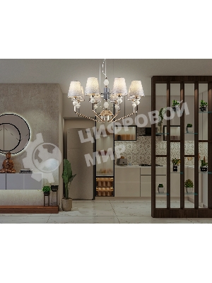 Люстра Ambrella light LH75403/8 GD/GR золото/серый E14*8 max 40W D815*1260