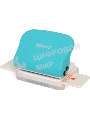 Дырокол Kw-Trio 099H9, до 5 листов, пластик бирюзовый, отверстий: 6