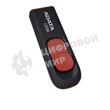 Флешка USB ADATA С008 (AC008-32G-RKD), 32Gb, USB 2.0, R/W 15/5, черный/красный