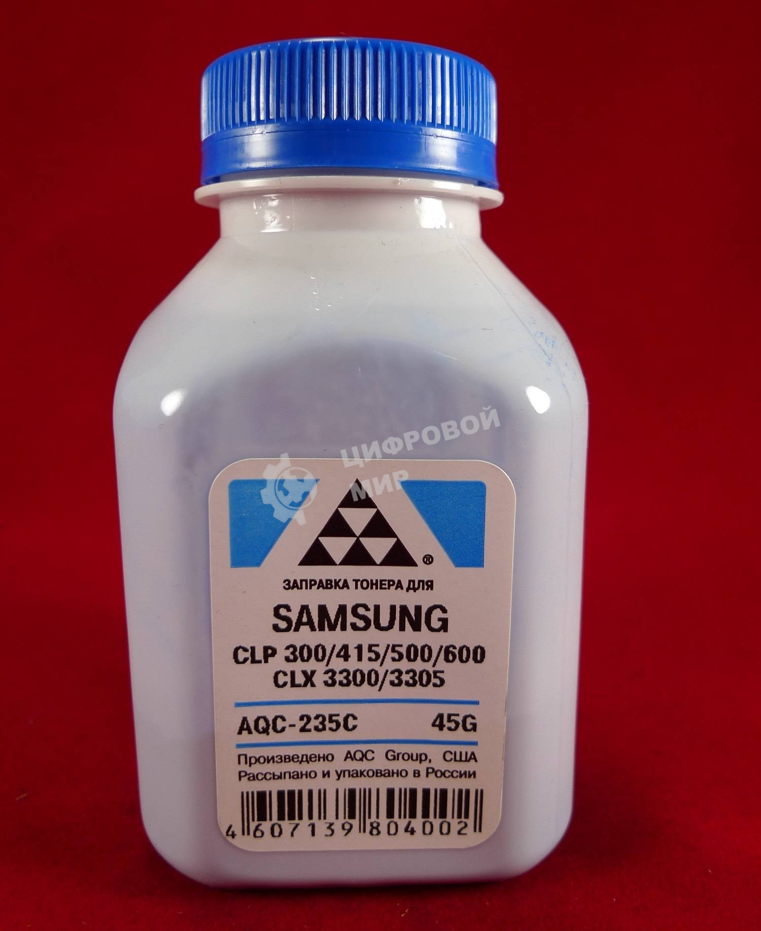 Тонер Samsung CLP 300/315/320/325/360/415/500/510/600/610/660/CLX3300/3305 Cyan, (фл.45г.) AQC фас. Россия