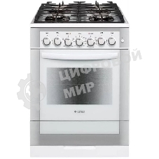 Плита комбинированная Gefest ПГЭ 6502-02 0042 белый, конфорок 4 газовых, духовка 55 л, 60 см x 85 см x 60 см