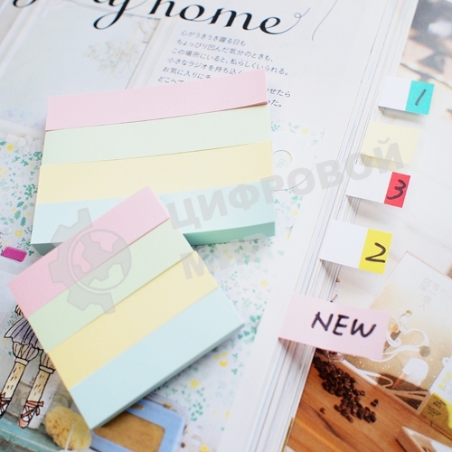 Закладки самокл. индексы бумажные Hopax 21612 12x50мм 4цв.в упак. 100лист европодвес