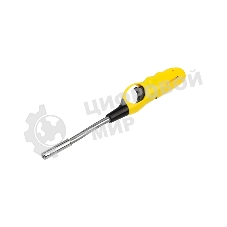 Бытовая газовая пьезозажигалка с классическим пламенем многоразовая (1 шт.) желтая СК-302W с гибким стержнем Сокол