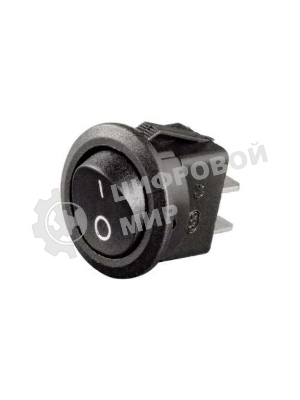 Выключатель клавишный Rexant круглый 250V 6А (2с) ON-OFF черный