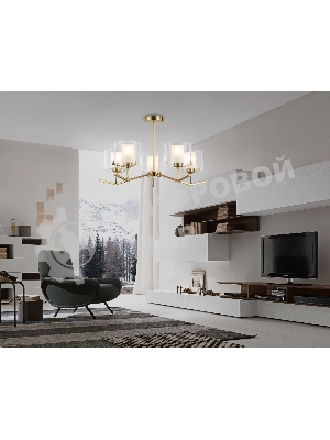 Светильник Ambrella light LH57007/5 BS/FR латунь/белый матовый E14/5 max 40W D690*390