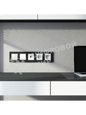 Рамка на 5 постов Slab (черный софт) W0052908
