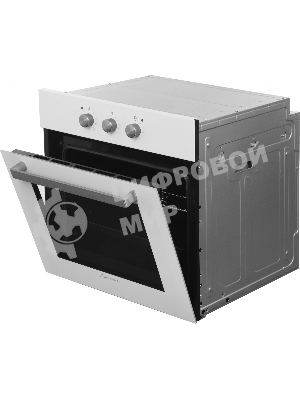 Встраиваемая электрическая духовка Schaub Lorenz SLB EW6313 59.5х59.5x61 см, 58л, 9 режимов работы, механические переключатели, механический таймер, белая эмаль/ручки цвета нержавеющая сталь