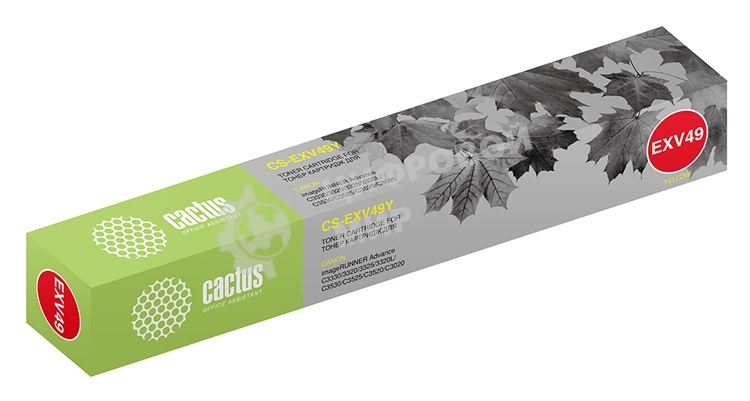 Картридж лазерный Cactus CS-EXV49Y желтый (19000 стр.) для Canon IR C3320/C3320i/C3325i/C3330i/C3500/C3520i MFP/C3525i MFP/C3530i MFP