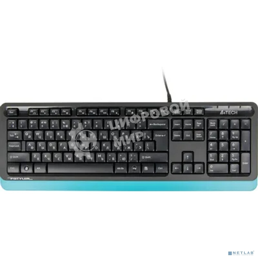 Комплект клавиатура + мышь A4Tech Fstyler F1010 клав:черный/синий мышь:черный/синий USB Multimedia