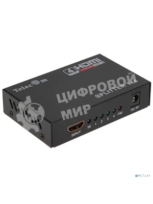 Разветвитель HDMI 1=>4 Telecom TTS5020, каскадируемый, 1.4v+3D