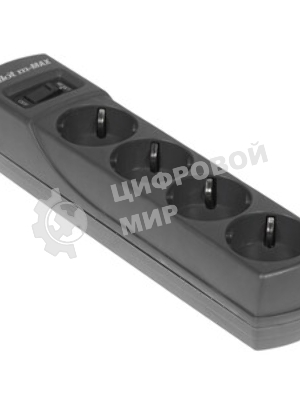 Сетевой фильтр Pilot m-MAX 7 м, 4 розетки, серый, коробка