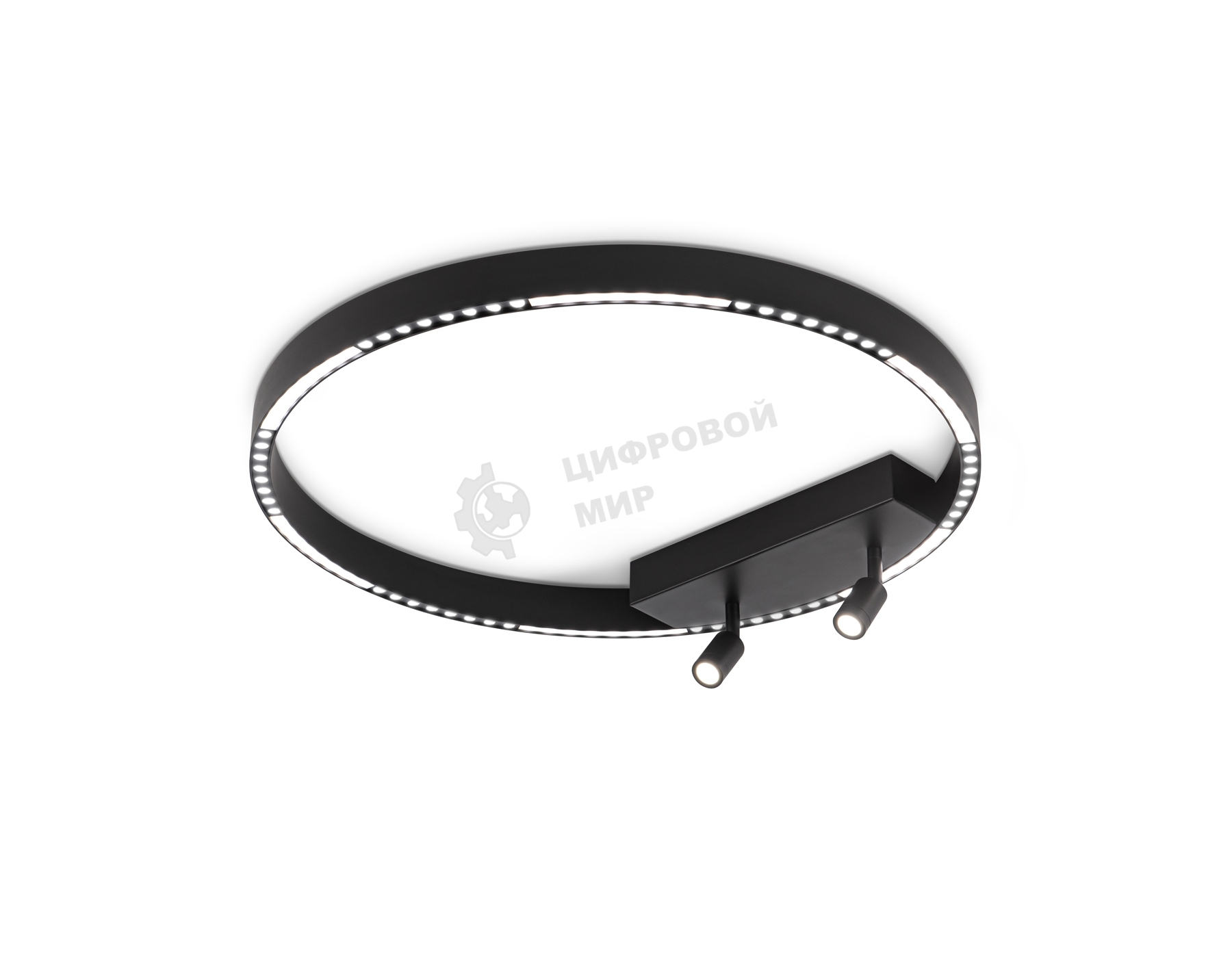 Потолочный светодиодный светильник Ambrella light FL5808/1+2 BK черный 40W 3000K/4200K/6400K D600*95 (без ПДУ)
