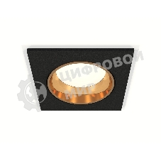 Комплект встраиваемого светильника Ambrella light XC6521004 SBK/PYG черный песок/золото желтое полированное MR16 GU5.3 (C6521, N6113)