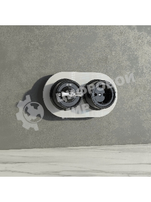 Переключатель одноклавишный Werkel Ретро (черный) W5612008