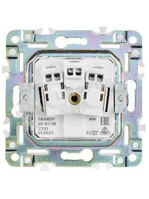 Розетка 1-м IEK SKANDY SK-R11G 16А IP44 с заземл. защ. штроки с крышкой графит SK-R16-16-44-K53