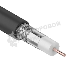 Кабель коаксиальный Rexant RG-6U, 75 Ом, CCS/Al/Al, 64%, бухта 100 м, черный OUTDOOR